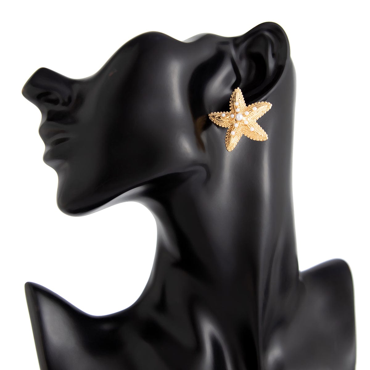 Boho Chunky Pearl Inlaid Starfish Earrings - ArtGalleryZen