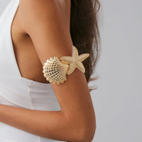 Thumbnail for Boho Chunky Shell Starfish Arm Cuff - ArtGalleryZen