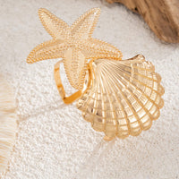 Thumbnail for Boho Chunky Shell Starfish Arm Cuff - ArtGalleryZen