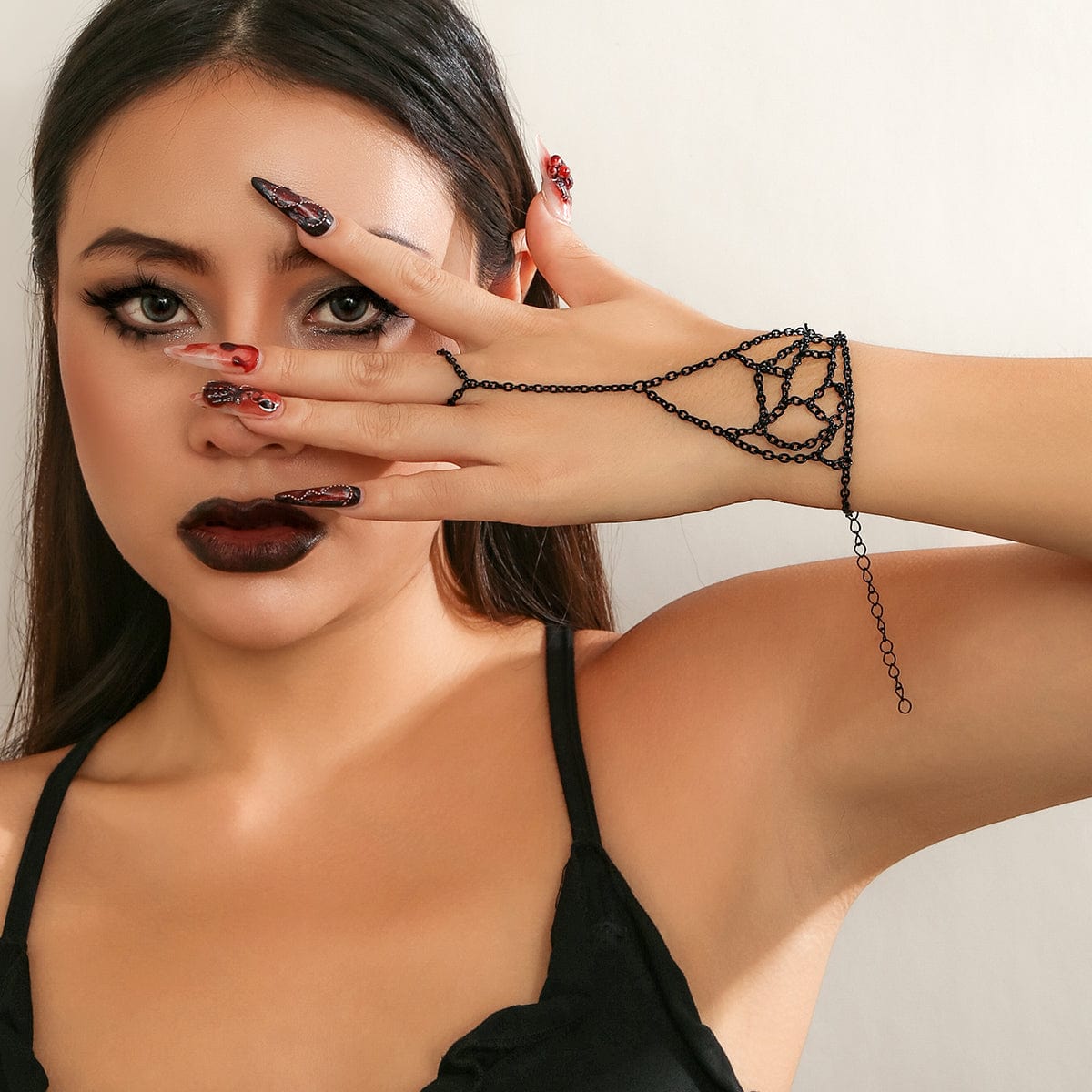 Boho Cobweb Finger Ring Chain Bracelet - ArtGalleryZen