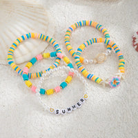 Thumbnail for Boho Colorful 5pcs Flower Turtle Pearl Beaded Bracelet Set