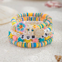 Thumbnail for Boho Colorful 5pcs Flower Turtle Pearl Beaded Bracelet Set