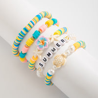 Thumbnail for Boho Colorful 5pcs Flower Turtle Pearl Beaded Bracelet Set