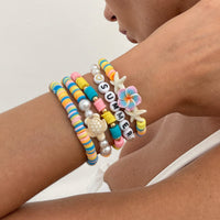 Thumbnail for Boho Colorful 5pcs Flower Turtle Pearl Beaded Bracelet Set
