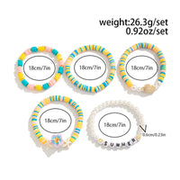 Thumbnail for Boho Colorful 5pcs Flower Turtle Pearl Beaded Bracelet Set
