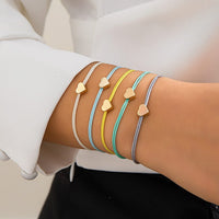 Thumbnail for Boho Colorful Heart Jade Cord Stackable Bracelet Set - ArtGalleryZen