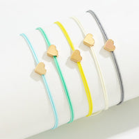 Thumbnail for Boho Colorful Heart Jade Cord Stackable Bracelet Set - ArtGalleryZen