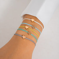 Thumbnail for Boho Colorful Heart Jade Cord Stackable Bracelet Set - ArtGalleryZen