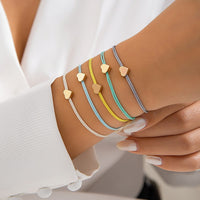 Thumbnail for Boho Colorful Heart Jade Cord Stackable Bracelet Set - ArtGalleryZen