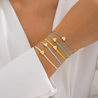 Thumbnail for Boho Colorful Heart Jade Cord Stackable Bracelet Set - ArtGalleryZen