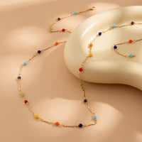 Thumbnail for Boho Colorful Long Crystal Chain Y Necklace - ArtGalleryZen