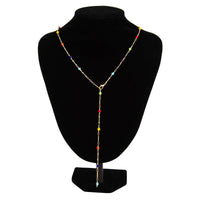 Thumbnail for Boho Colorful Long Crystal Chain Y Necklace - ArtGalleryZen