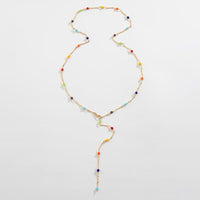 Thumbnail for Boho Colorful Long Crystal Chain Y Necklace - ArtGalleryZen