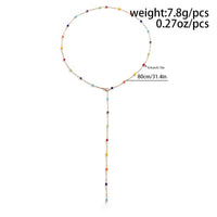 Thumbnail for Boho Colorful Long Crystal Chain Y Necklace - ArtGalleryZen