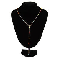 Thumbnail for Boho Colorful Long Crystal Chain Y Necklace