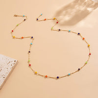 Thumbnail for Boho Colorful Long Crystal Chain Y Necklace