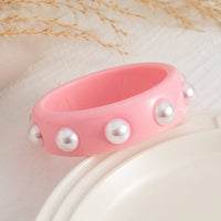 Thumbnail for Boho Colorful Pearl Resin Bangle Bracelet - ArtGalleryZen