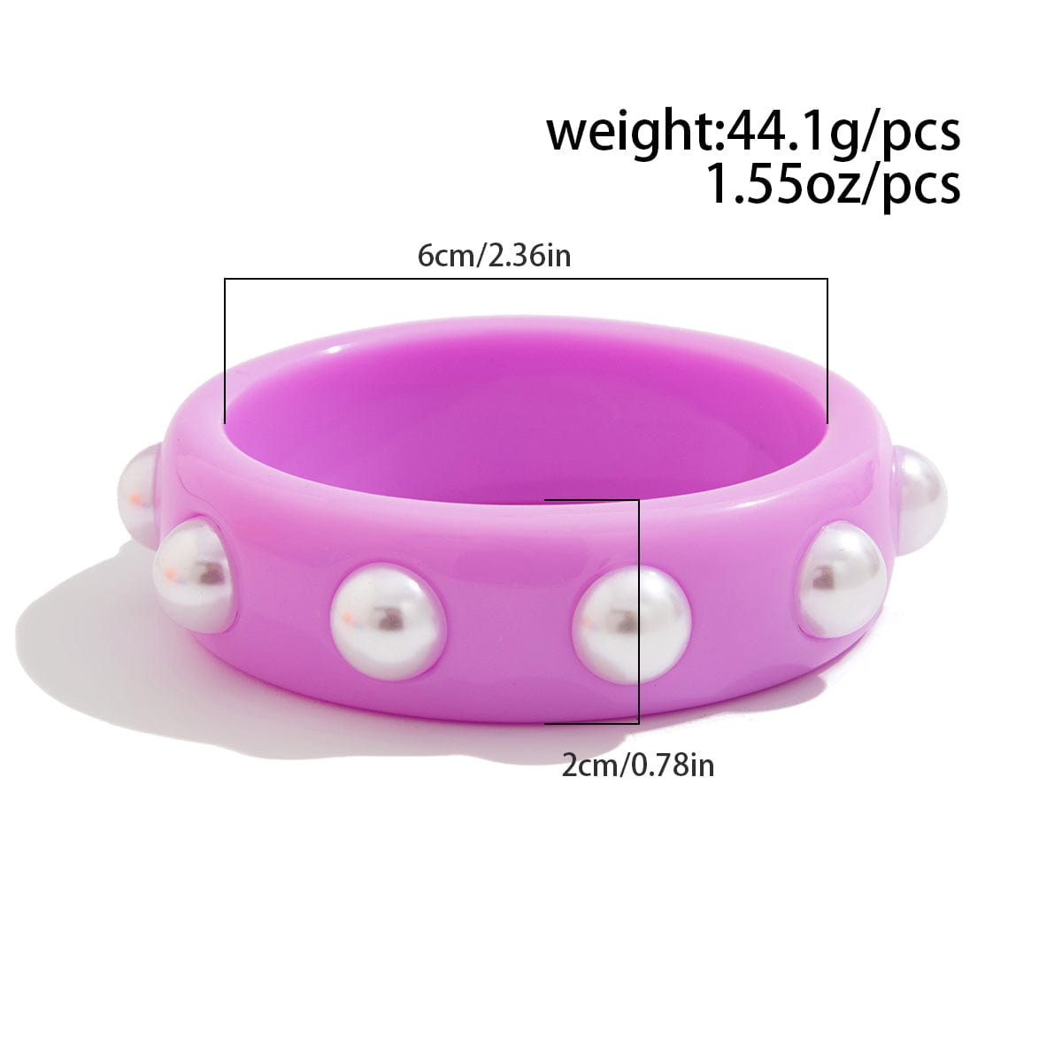 Boho Colorful Pearl Resin Bangle Bracelet - ArtGalleryZen