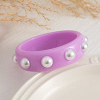 Thumbnail for Boho Colorful Pearl Resin Bangle Bracelet