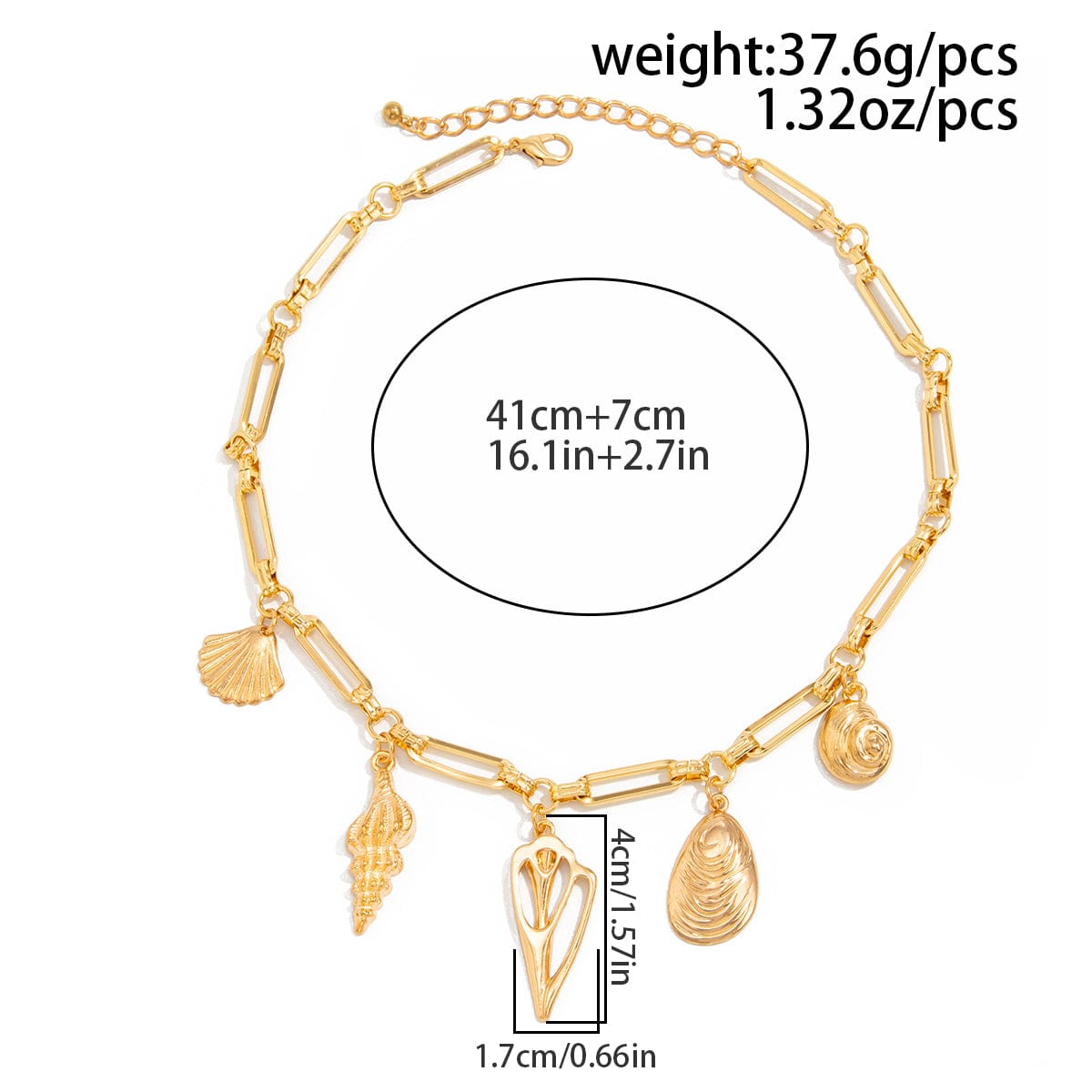 Boho Conch Shell Hollow Pattern Pendant Necklace - ArtGalleryZen