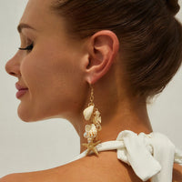 Thumbnail for Boho Conch Shell Starfish Pearl Dangle Earrings - ArtGalleryZen