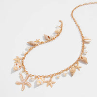 Thumbnail for Boho Conch Starfish Pearl Charm Waist Chain - ArtGalleryZen