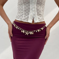 Thumbnail for Boho Conch Starfish Pearl Charm Waist Chain - ArtGalleryZen