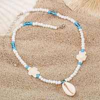 Thumbnail for Boho Conch Starfish Turtle Charm Crystal Beaded Necklace - ArtGalleryZen