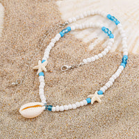 Thumbnail for Boho Conch Starfish Turtle Charm Crystal Beaded Necklace - ArtGalleryZen