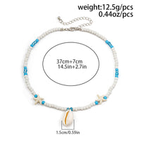 Thumbnail for Boho Conch Starfish Turtle Charm Crystal Beaded Necklace - ArtGalleryZen