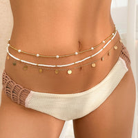 Thumbnail for Boho Dainty Layered Sequin Tassel Beaded Belly Chain Set