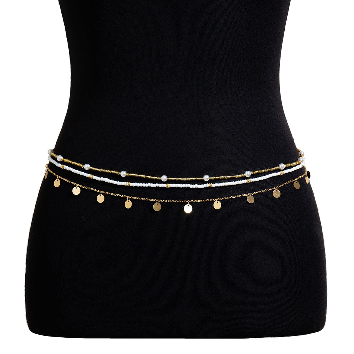 Boho Dainty Layered Sequin Tassel Beaded Belly Chain Set