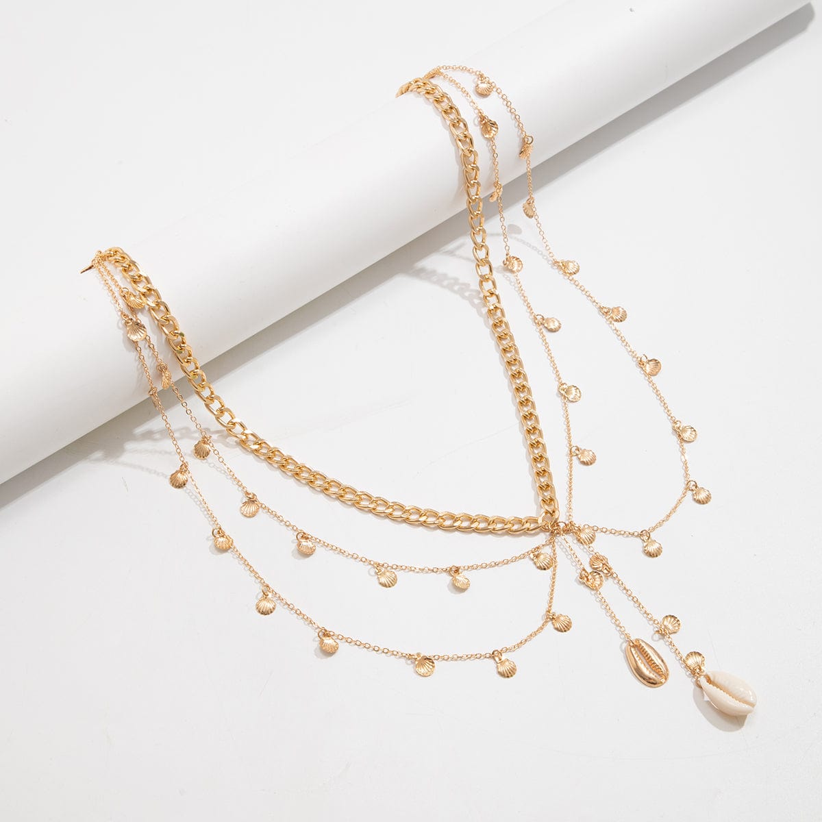 Boho Dainty Layered Conch Tassel Waist Chain