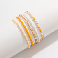 Thumbnail for Boho Dainty Layered Crystal Seed Beaded Anklet Set - ArtGalleryZen