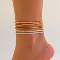 Thumbnail for Boho Dainty Layered Crystal Seed Beaded Anklet Set