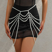 Thumbnail for Boho Dainty Layered Gold Silver Tone Pearl Waist Chain Body Chain - ArtGalleryZen