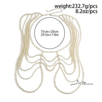 Thumbnail for Boho Dainty Layered Gold Silver Tone Pearl Waist Chain Body Chain - ArtGalleryZen