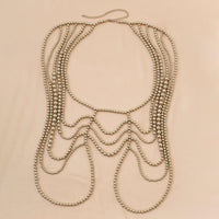 Thumbnail for Boho Dainty Layered Gold Silver Tone Pearl Waist Chain Body Chain - ArtGalleryZen