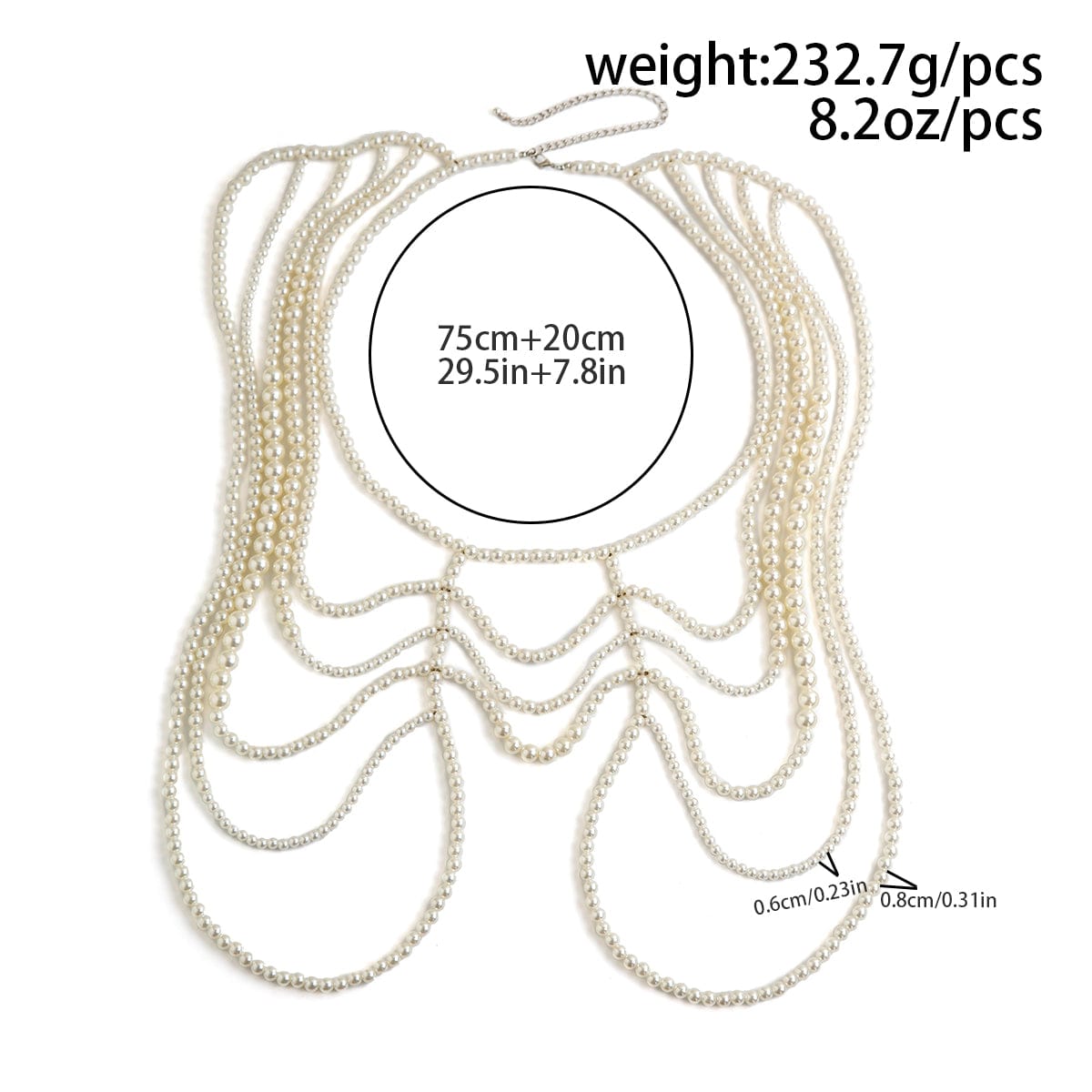 Boho Dainty Layered Gold Silver Tone Pearl Waist Chain Body Chain