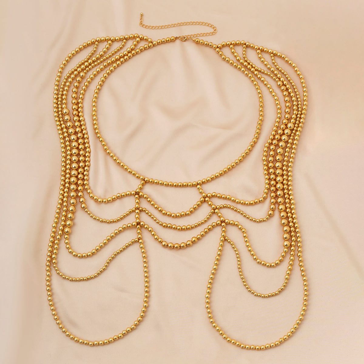 Boho Dainty Layered Gold Silver Tone Pearl Waist Chain Body Chain