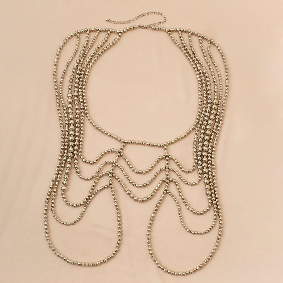 Boho Dainty Layered Gold Silver Tone Pearl Waist Chain Body Chain