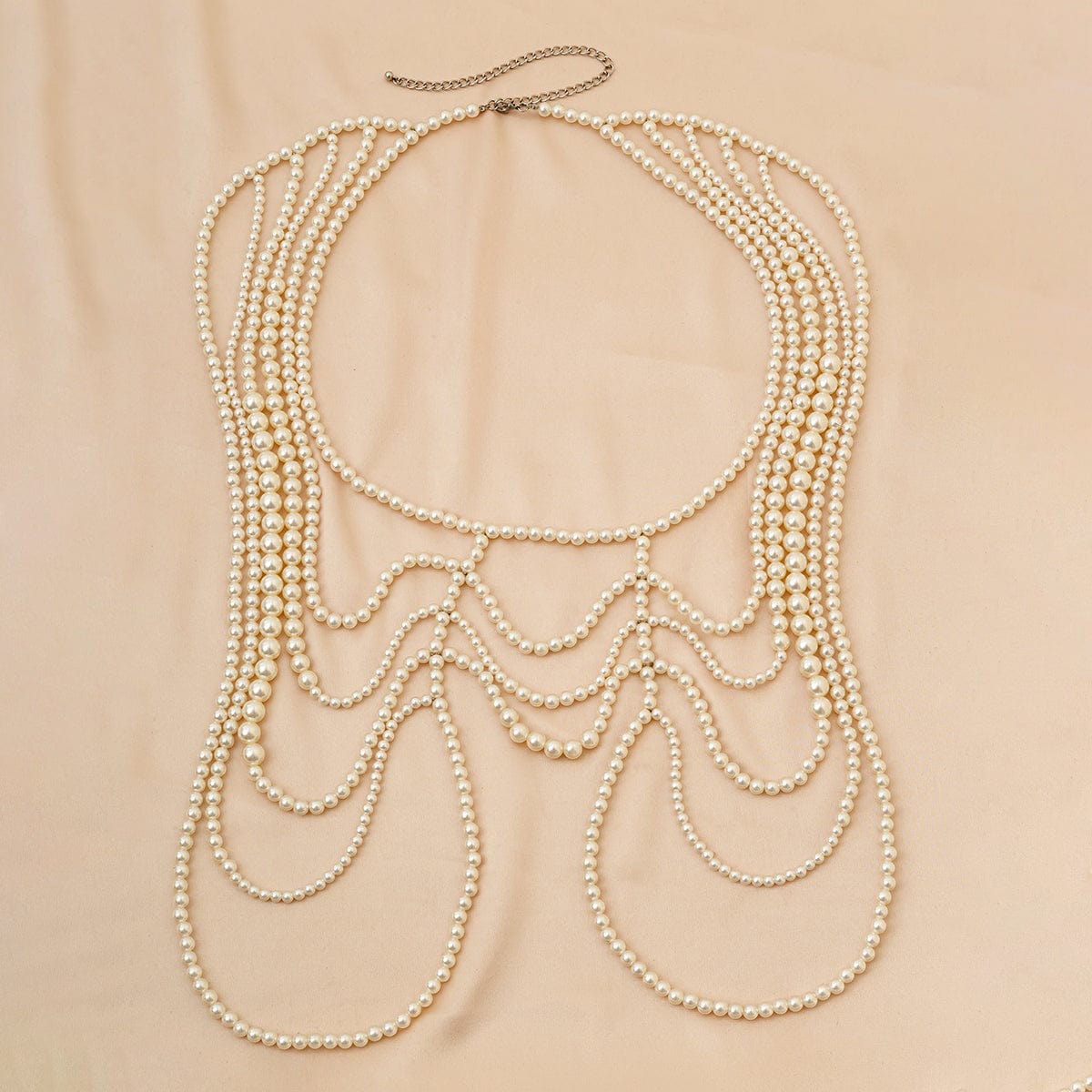 Boho Dainty Layered Gold Silver Tone Pearl Waist Chain Body Chain