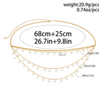 Thumbnail for Boho Dainty Layered Pearl Tassel Waist Chain - ArtGalleryZen