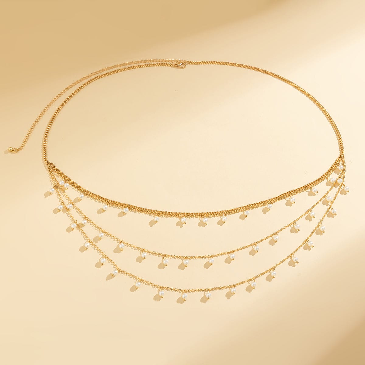 Boho Dainty Layered Pearl Tassel Waist Chain - ArtGalleryZen