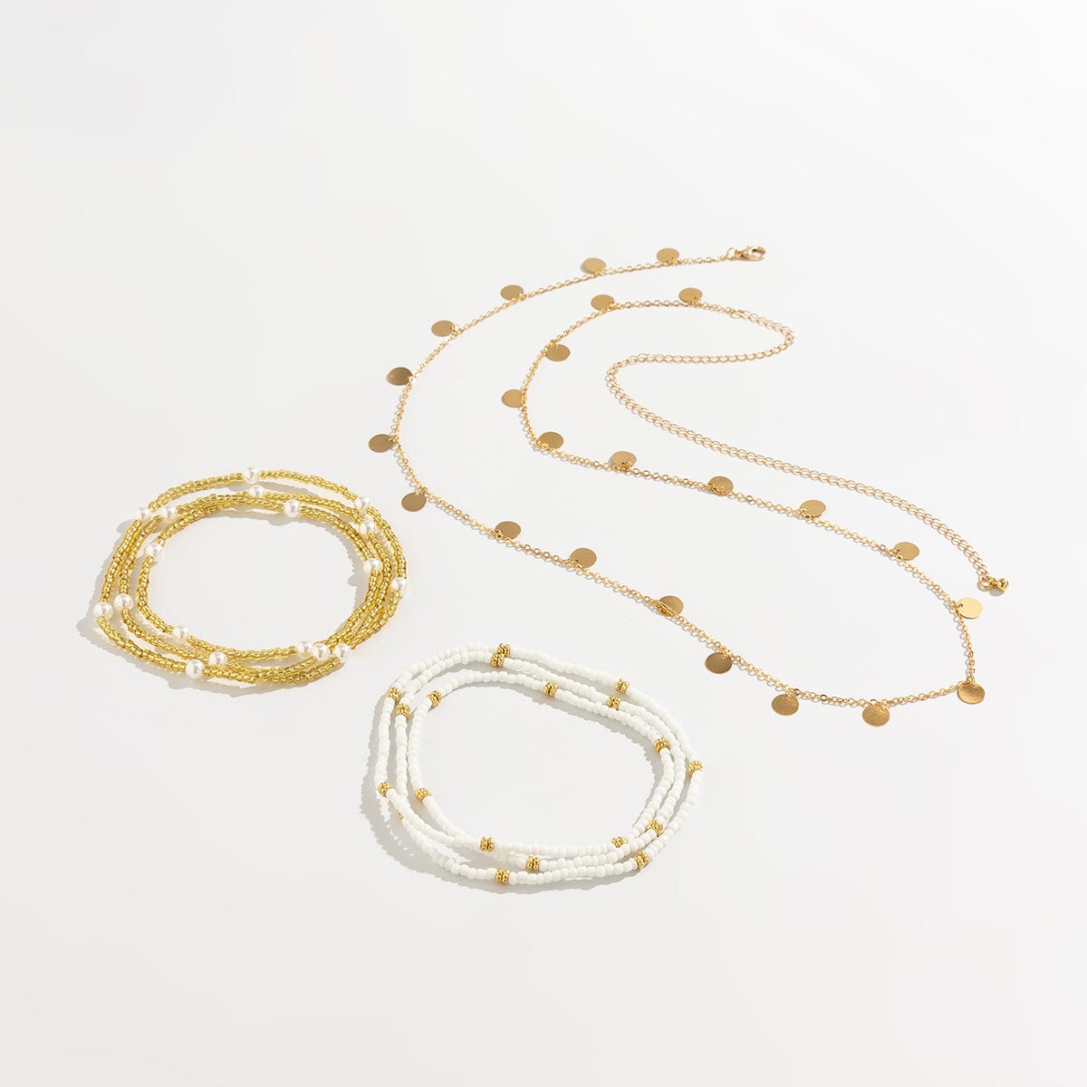 Boho Dainty Layered Sequin Tassel Beaded Belly Chain Set - ArtGalleryZen