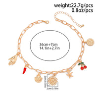 Thumbnail for Boho Enamel Cherry Sun Starfish Shell Pendant Necklace - ArtGalleryZen