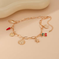 Thumbnail for Boho Enamel Cherry Sun Starfish Shell Pendant Necklace - ArtGalleryZen