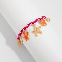 Thumbnail for Boho Enamel Crab Lobster Starfish Charm Braided String Bracelet - ArtGalleryZen
