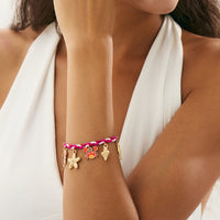 Thumbnail for Boho Enamel Crab Lobster Starfish Charm Braided String Bracelet - ArtGalleryZen