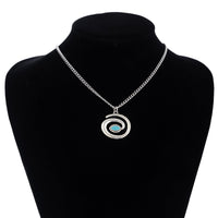 Thumbnail for Boho Enamel Spiral Round Pendant Turquoise Earrings Necklace Set